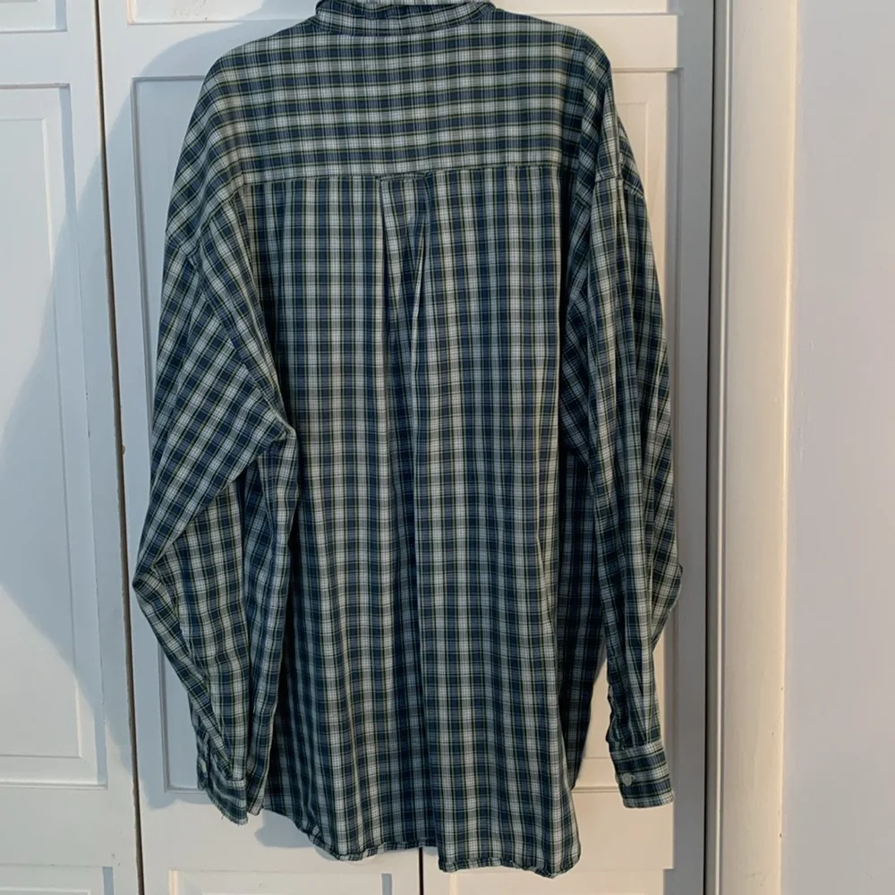 Sun River Clothing Company XL Green & Blue Plaid Button-Down Shirt EUC - Picture 5 of 8